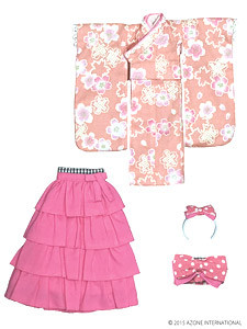 Kimono/Ruffle Hakama Set -Hinazakura- (Pink), Azone, Accessories, 1/6, 4582119982478